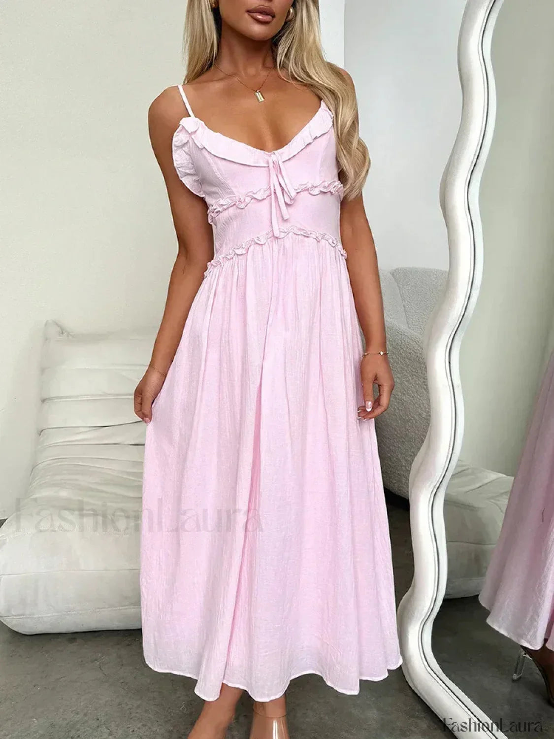 V-Neck Camisole Midi Dress