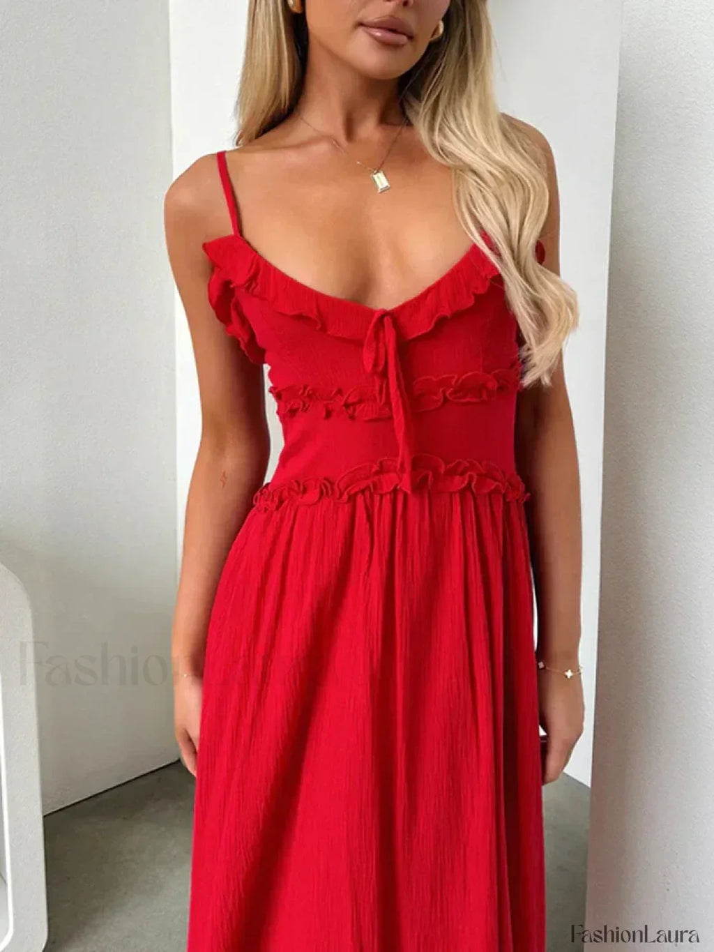 V-Neck Camisole Midi Dress