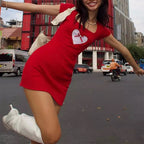 Crimson Heart Mini Dress