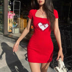 Crimson Heart Mini Dress