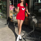 Crimson Heart Mini Dress