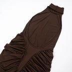 Renee Turtleneck Ruched Midi Dress