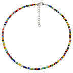 Multicolor Enamel Beaded Choker Necklace