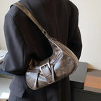 Retro Belt Design PU Leather Shoulder Bag