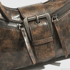 Retro Belt Design PU Leather Shoulder Bag
