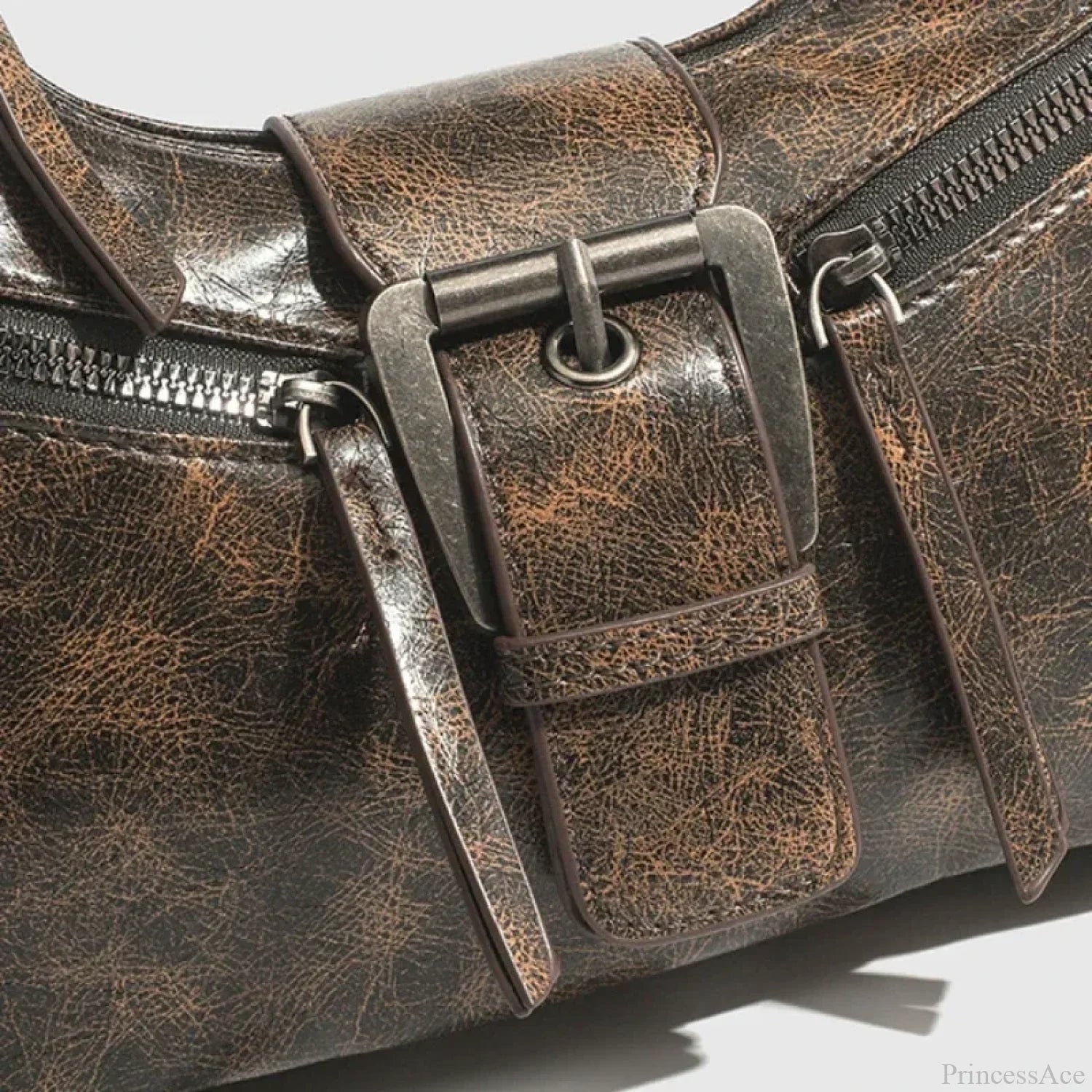 Retro Belt Design PU Leather Shoulder Bag