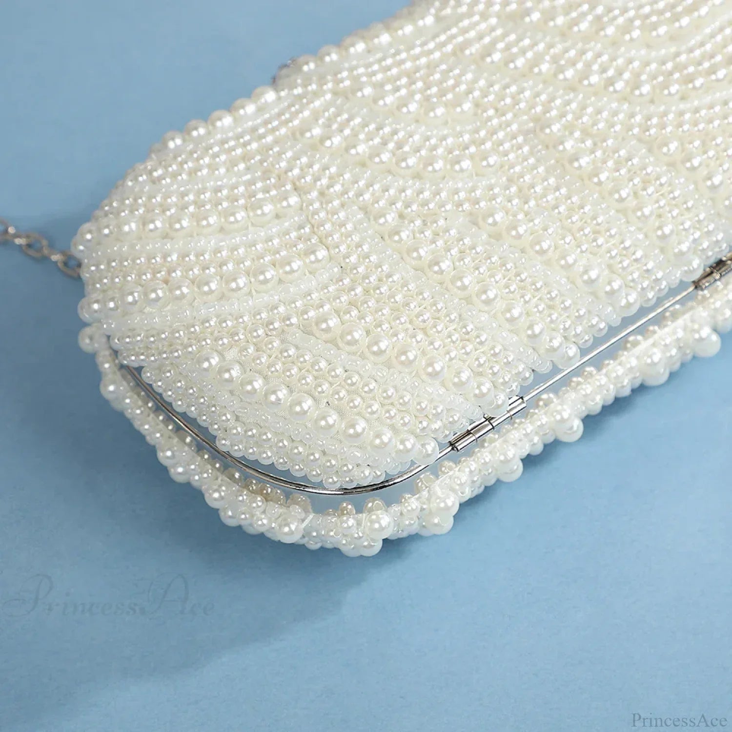 Retro Luxurious Pearl Wave Style Evening Clutch Bag