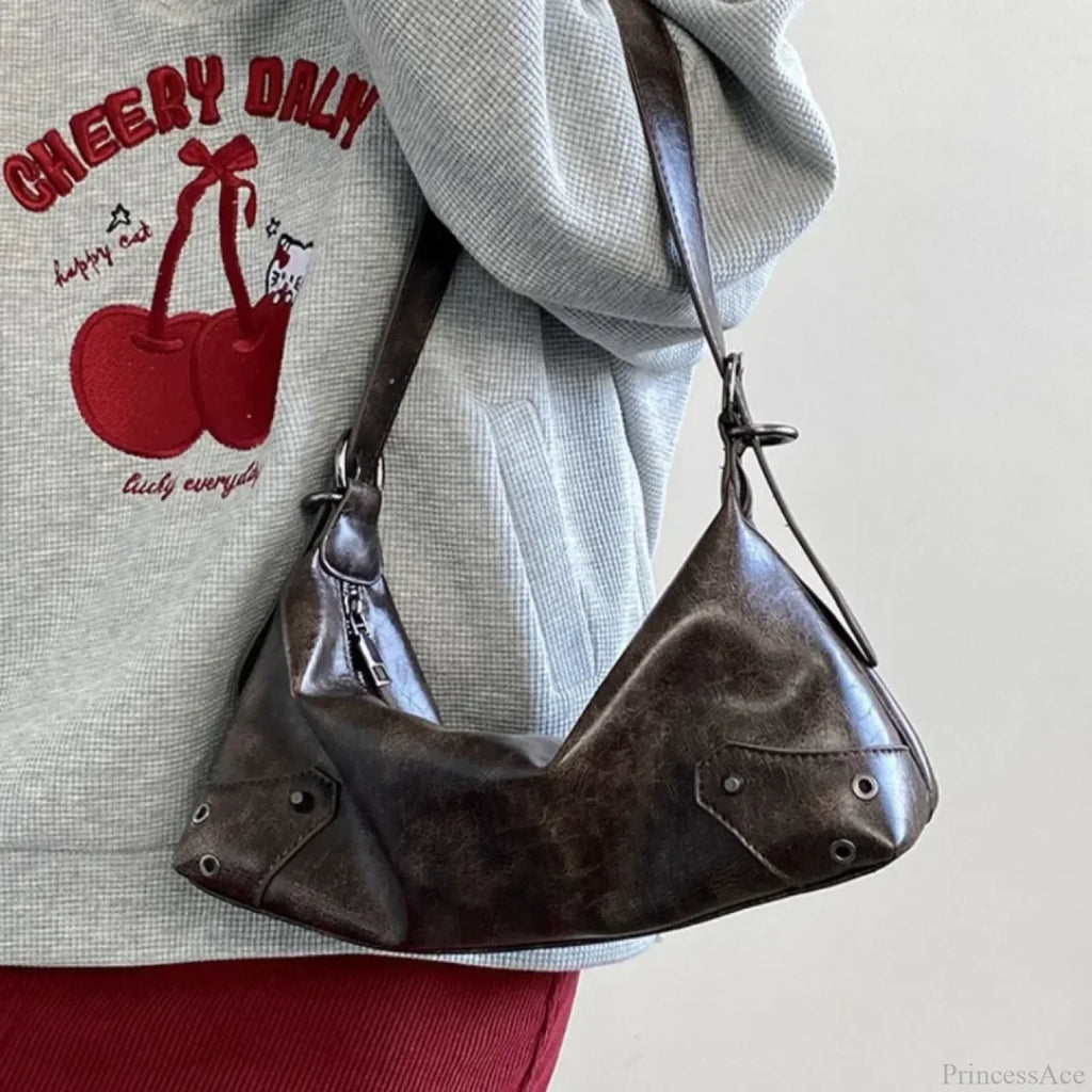 Retro PU Leather Y2K Shoulder Bag