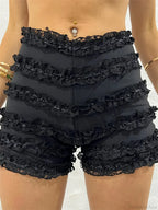 Retro Ruffled High Waist Short