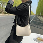 Retro Solid Color PU Leather Hobos Crossbody