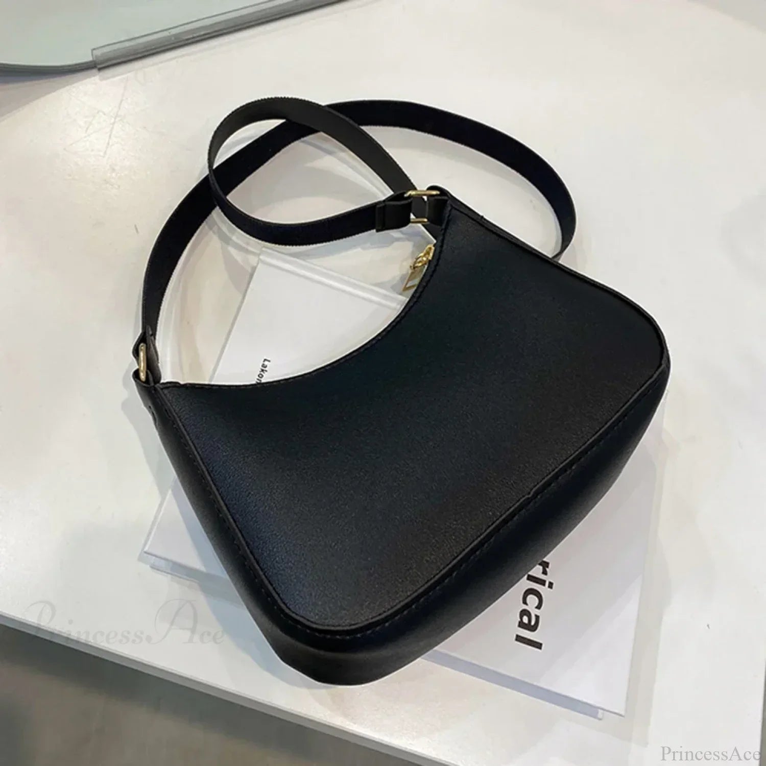Retro Solid Color PU Leather Underarm Bag
