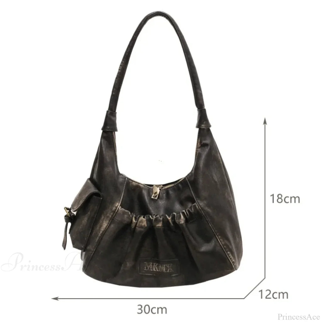 Retro Winter Leather Underarm Shoulder Bag