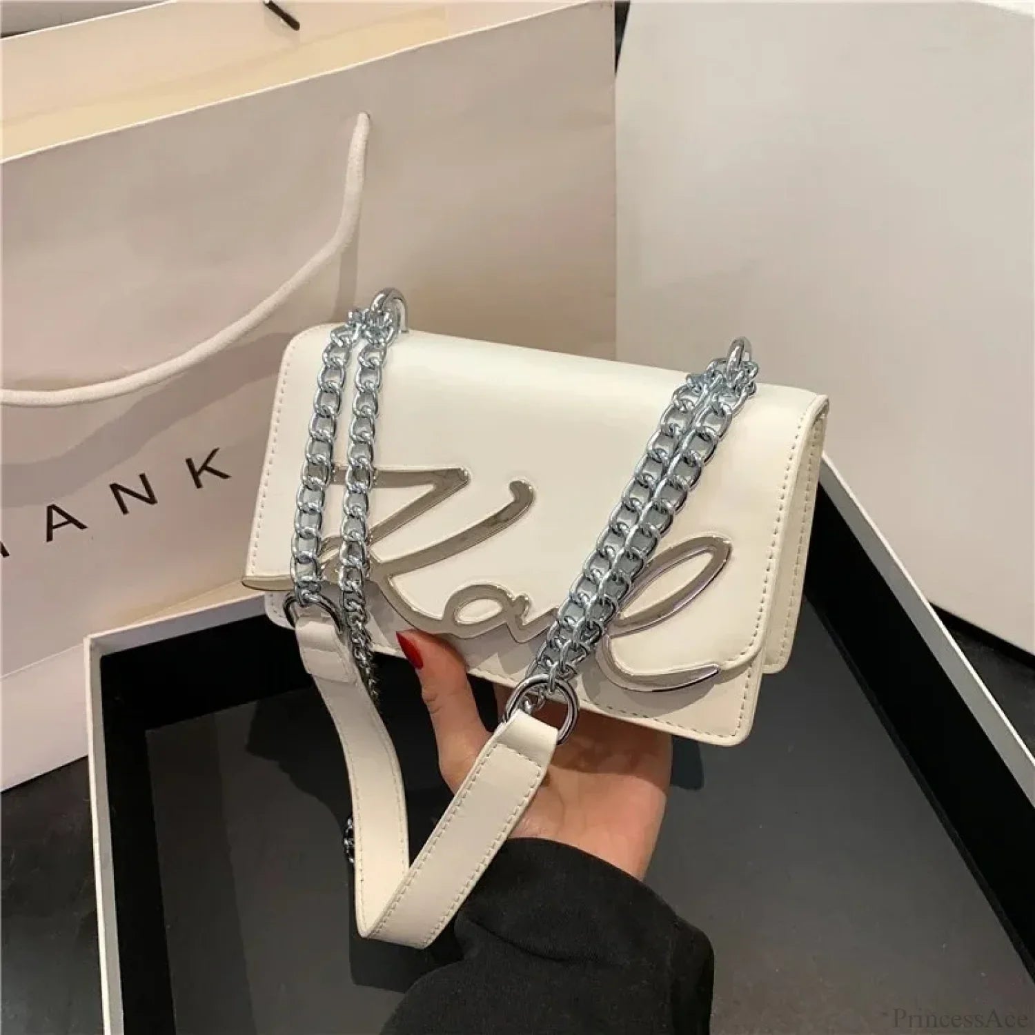 Retro Zipper Square Shoulder Tote Bag