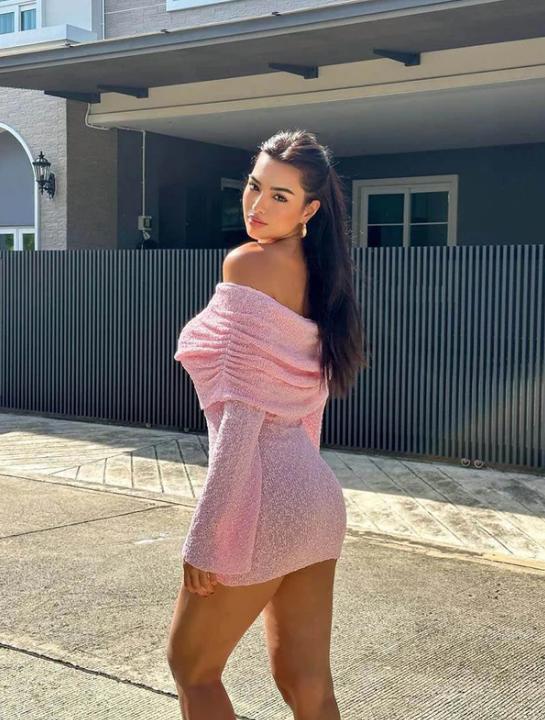 Off Shoulder Glitter Knit Bell Sleeve Bodycon Mini Dress