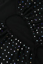 Rhinestone Mesh Cutout Dress