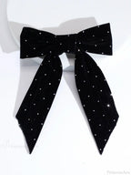 Rhinestone Velvet Black Top Clip Hair Accessory