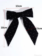 Rhinestone Velvet Black Top Clip Hair Accessory