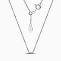Rhodium Plated 0.6MM Box Link 18 Inch Sterling Silver Chain Necklace