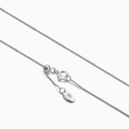 Rhodium Plated 0.6MM Box Link 18 Inch Sterling Silver Chain Necklace