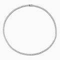 Rhodium Plated 4MM Cubic Zirconia Tennis Chain Necklace in Sterling Silver