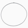 Rhodium Plated 3MM Moissanite Tennis Necklace in Sterling Silver