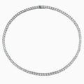 Rhodium Plated Sterling Silver 5MM CZ Tennis Necklace