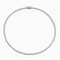 Rhodium Plated Sterling Silver 3MM Moissanite Tennis Necklace