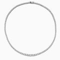 Rhodium Plated Sterling Silver Moissanite Tennis Necklace