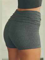 Ribbed Knit High Waist Short