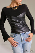 Ribbed Knit Long Sleeve Tee
