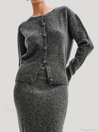 Ribbed Long Sleeve Button Cardigan