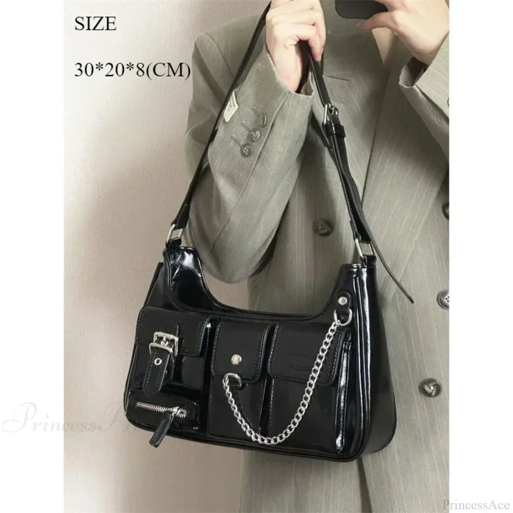 Richme Punk Chain Crossbody Shoulder Bag