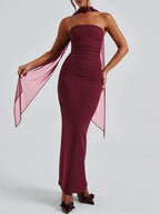 River Off Shoulder Backless Maxi Dress