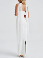 River Off Shoulder Backless Maxi Dress