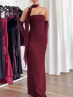 River Off Shoulder Backless Maxi Dress