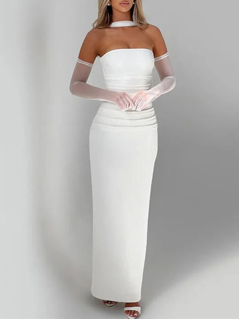 River Off Shoulder Backless Maxi Dress