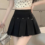 Rivet Pleated A-line Street Skirt