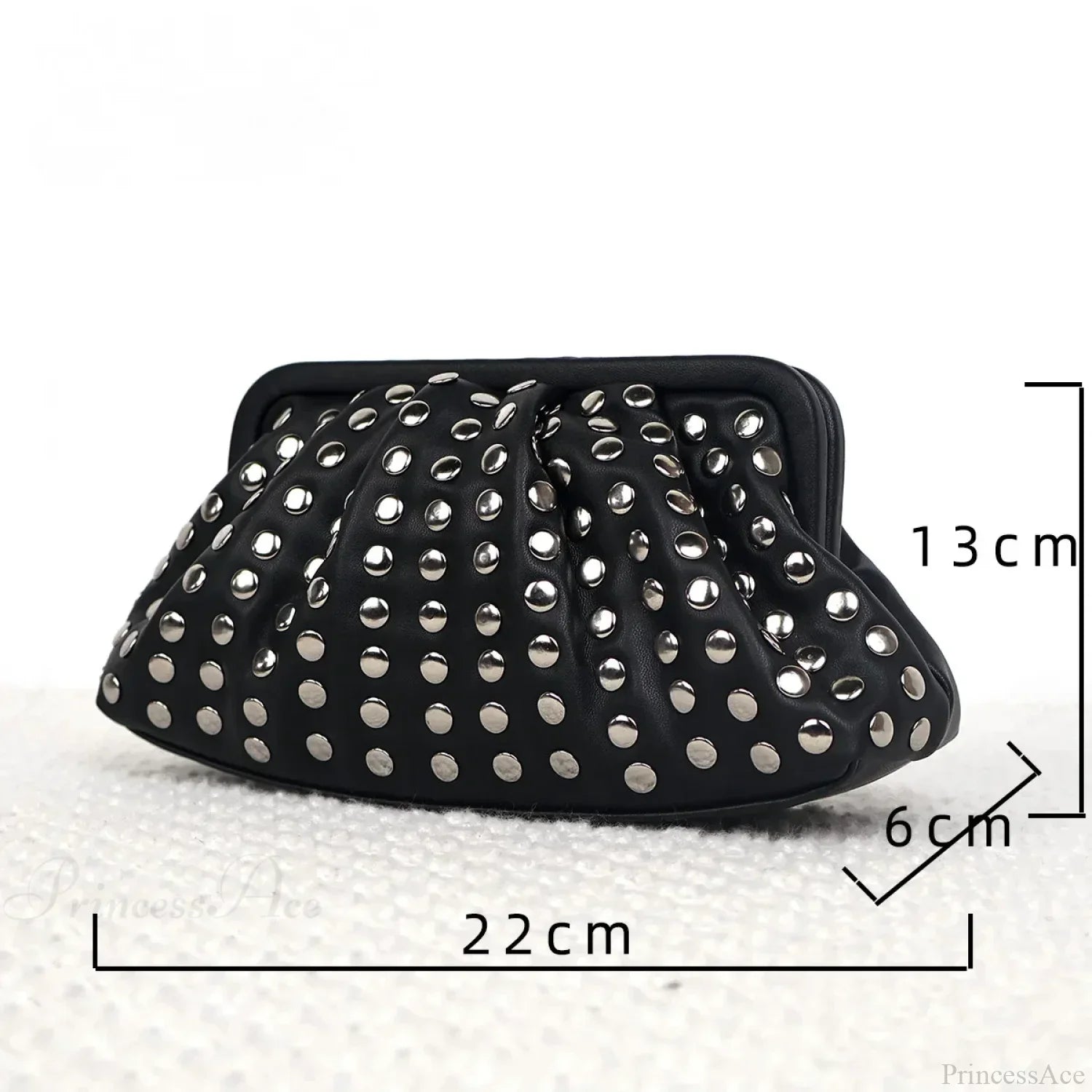 Rivet Ruched Hobo Evening Wristlet