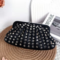 Rivet Ruched Hobo Evening Wristlet