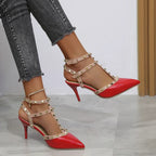 Rivets Sandals Summer Thick Fine High-Heeled Pointed Stiletto Nightclub High Heel