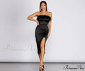 Robin Formal Stylish Satin Midi Dress
