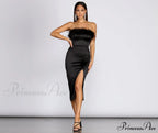Robin Formal Stylish Satin Midi Dress