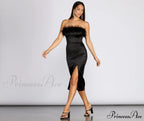 Robin Formal Stylish Satin Midi Dress