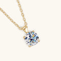 Rolo Chain Moissanite 1CT Solitaire Pendant Necklace in Sterling Silver