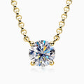 Rolo Chain Sterling Silver 1CT Moissanite Solitaire Pendant Necklace