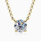 Rolo Chain Sterling Silver 1CT Moissanite Solitaire Pendant Necklace