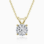 Rolo Chain Sterling Silver V Bail 1CT Moissanite Solitaire Pendant Necklace