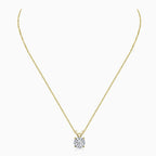 Rolo Chain Sterling Silver V Bail 1CT Moissanite Solitaire Pendant Necklace