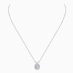 Rolo Chain Sterling Silver V Bail 1CT Moissanite Solitaire Pendant Necklace