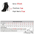 Roma Style Mesh Hollow Out Ankle Boots Sandals Women Peep Toe Lace Up Cross-tie Strap High Heels Dance Shoes